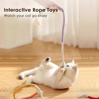 Cotton Rope Cat Toys For Indoor Cats, Interactive Cat Rope Toys With Silvervine Fruit For Cats And Kittens, Handmade Pet Chew To