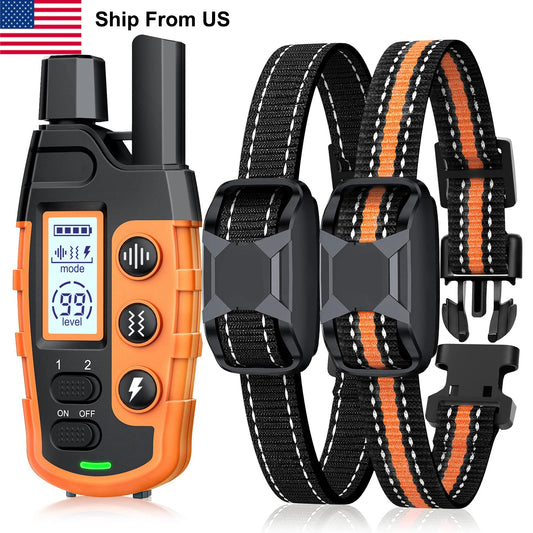 3300Ft Electric Dog Training Collar Remote Control Waterproof Pet BehaviorFor 5-120lbs Puppy With Shock Vibration